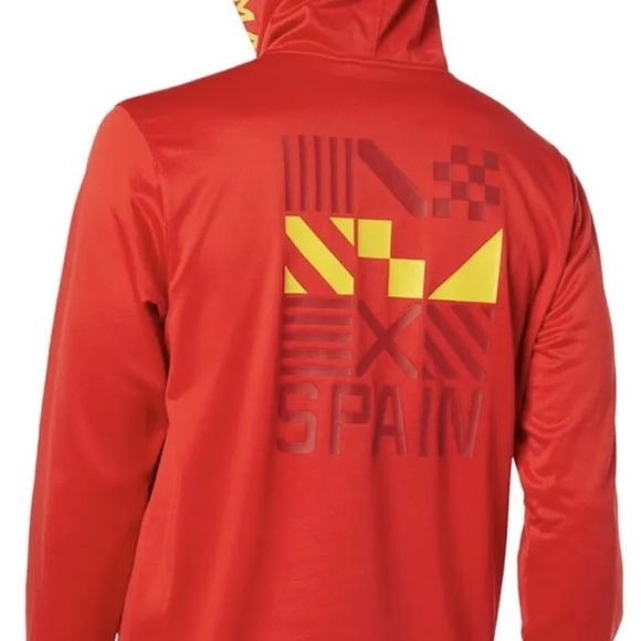 Men’s Puma Spain Espana National Soccer Team Red Fleece Hoodie Size Medium L/S - Picture 3 of 13